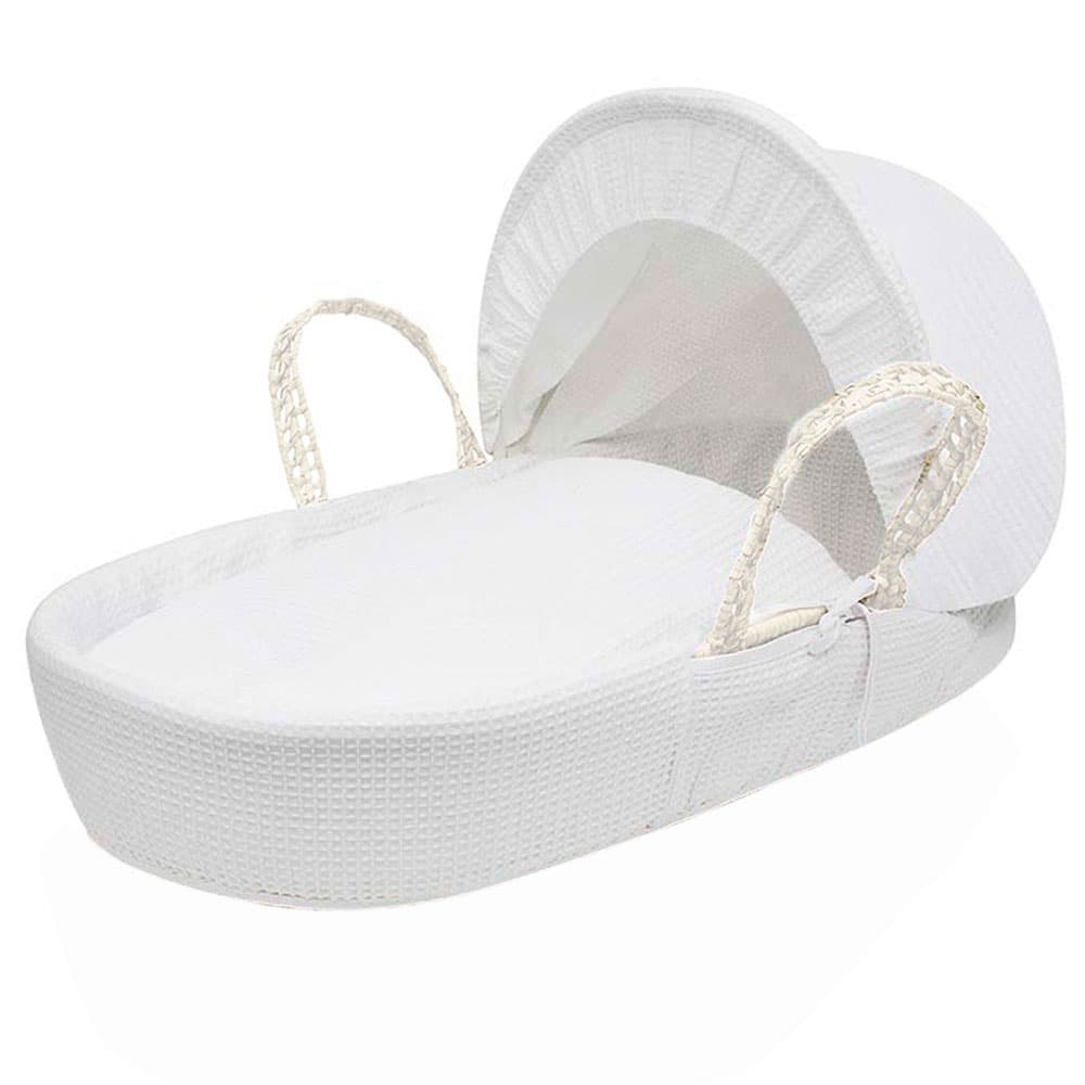 Kinder Valley - Waffle Moses Basket Bedding Set Only - White