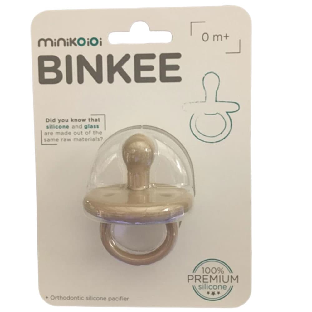 Minikoioi - Binkee 0+ Month Silicone Pacifier - Bubble Beige