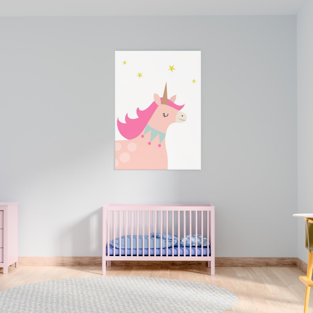 Paper Crew - Pink Unicorn Wall Art Print